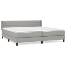 vidaXL világosszürke szövet rugós ágy matraccal 200 x 200 cm (3129817) ágy és ágykellék