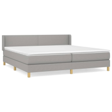 vidaXL világosszürke szövet rugós ágy matraccal 200 x 200 cm (3130137) ágy és ágykellék
