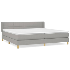 vidaXL világosszürke szövet rugós ágy matraccal 200 x 200 cm (3130297) ágy és ágykellék