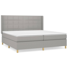 vidaXL világosszürke szövet rugós ágy matraccal 200 x 200 cm (3132017) ágy és ágykellék