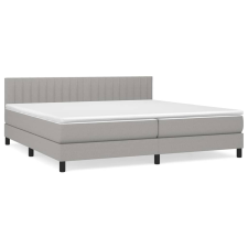 vidaXL világosszürke szövet rugós ágy matraccal 200 x 200 cm (3140241) ágy és ágykellék