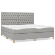 vidaXL világosszürke szövet rugós ágy matraccal 200 x 200 cm (3142601) ágy és ágykellék