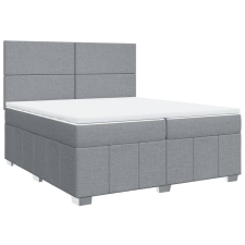 vidaXL világosszürke szövet rugós ágy matraccal 200 x 200 cm (3291768) ágy és ágykellék