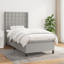 vidaXL világosszürke szövet rugós ágy matraccal 80 x 200 cm ágy és ágykellék