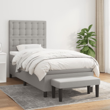 vidaXL világosszürke szövet rugós ágy matraccal 80 x 200 cm ágy és ágykellék