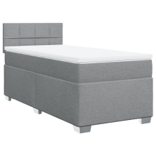 vidaXL világosszürke szövet rugós ágy matraccal 80 x 200 cm ágy és ágykellék