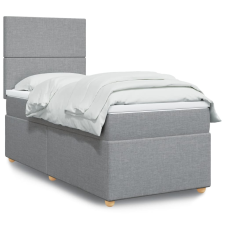 vidaXL világosszürke szövet rugós ágy matraccal 80 x 200 cm ágy és ágykellék