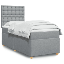 vidaXL világosszürke szövet rugós ágy matraccal 80 x 200 cm ágy és ágykellék