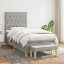 vidaXL világosszürke szövet rugós ágy matraccal 80 x 200 cm ágy és ágykellék