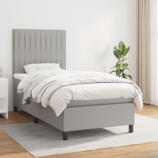 vidaXL világosszürke szövet rugós ágy matraccal 80 x 200 cm ágy és ágykellék