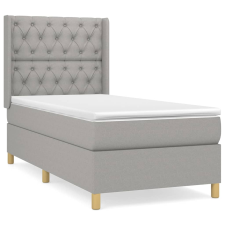 vidaXL világosszürke szövet rugós ágy matraccal 80 x 200 cm (3132185) ágy és ágykellék