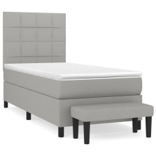 vidaXL világosszürke szövet rugós ágy matraccal 80 x 200 cm (3136549) ágy és ágykellék