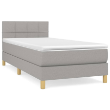 vidaXL világosszürke szövet rugós ágy matraccal 80 x 200 cm (3140569) ágy és ágykellék