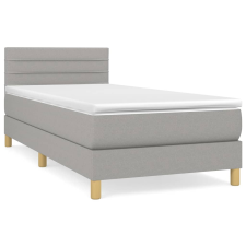 vidaXL világosszürke szövet rugós ágy matraccal 80 x 200 cm (3140649) ágy és ágykellék