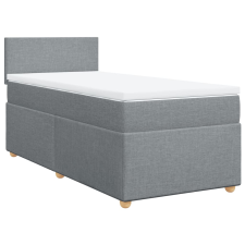 vidaXL világosszürke szövet rugós ágy matraccal 80 x 200 cm (3286500) ágy és ágykellék
