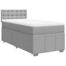 vidaXL világosszürke szövet rugós ágy matraccal 80 x 200 cm (3286909) ágy és ágykellék