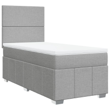 vidaXL világosszürke szövet rugós ágy matraccal 80 x 200 cm (3291488) ágy és ágykellék