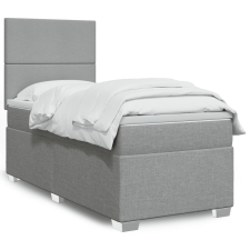vidaXL világosszürke szövet rugós ágy matraccal 90 x 200 cm ágy és ágykellék