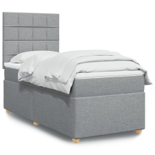 vidaXL világosszürke szövet rugós ágy matraccal 90 x 200 cm ágy és ágykellék