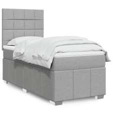 vidaXL világosszürke szövet rugós ágy matraccal 90 x 200 cm ágy és ágykellék