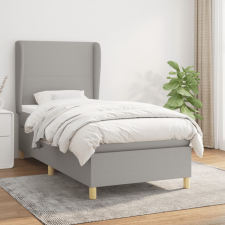 vidaXL világosszürke szövet rugós ágy matraccal 90 x 200 cm ágy és ágykellék