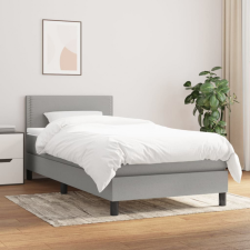 vidaXL világosszürke szövet rugós ágy matraccal 90 x 200 cm ágy és ágykellék