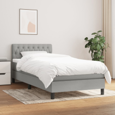 vidaXL világosszürke szövet rugós ágy matraccal 90 x 200 cm ágy és ágykellék