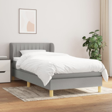 vidaXL világosszürke szövet rugós ágy matraccal 90 x 200 cm ágy és ágykellék