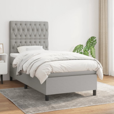 vidaXL világosszürke szövet rugós ágy matraccal 90 x 200 cm ágy és ágykellék