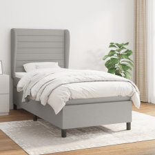 vidaXL világosszürke szövet rugós ágy matraccal 90 x 200 cm ágy és ágykellék