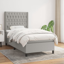 vidaXL világosszürke szövet rugós ágy matraccal 90 x 200 cm ágy és ágykellék