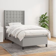 vidaXL világosszürke szövet rugós ágy matraccal 90 x 200 cm ágy és ágykellék