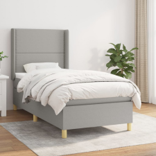 vidaXL világosszürke szövet rugós ágy matraccal 90 x 200 cm ágy és ágykellék