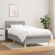 vidaXL világosszürke szövet rugós ágy matraccal 90 x 200 cm ágy és ágykellék