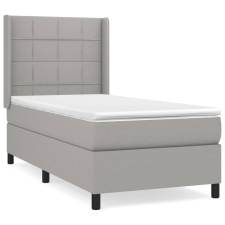 vidaXL világosszürke szövet rugós ágy matraccal 90 x 200 cm (3131401) ágy és ágykellék