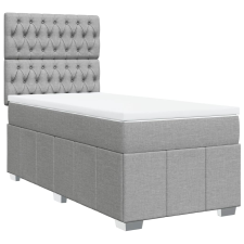 vidaXL világosszürke szövet rugós ágy matraccal 90 x 200 cm (3291558) ágy és ágykellék