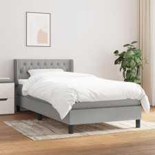 vidaXL világosszürke szövet rugós ágy matraccal 90x190 cm ágy és ágykellék