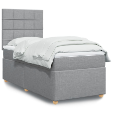 vidaXL világosszürke szövet rugós ágy matraccal 90x190 cm ágy és ágykellék