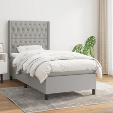 vidaXL világosszürke szövet rugós ágy matraccal 90x190 cm ágy és ágykellék