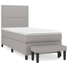 vidaXL világosszürke szövet rugós ágy matraccal 90x190 cm (3136477) ágy és ágykellék