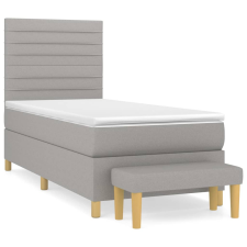 vidaXL világosszürke szövet rugós ágy matraccal 90x190 cm (3137197) ágy és ágykellék