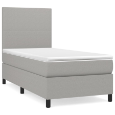 vidaXL világosszürke szövet rugós ágy matraccal 90x190 cm (3141577) ágy és ágykellék
