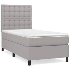 vidaXL világosszürke szövet rugós ágy matraccal 90x190 cm (3142057) ágy és ágykellék