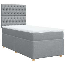 vidaXL világosszürke szövet rugós ágy matraccal 90x190 cm (3291142) ágy és ágykellék