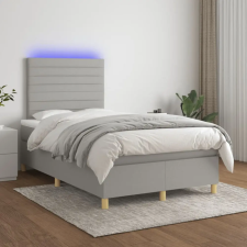 vidaXL világosszürke szövet rugós és LED-es ágy matraccal 120 x 200 cm ágy és ágykellék