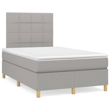 vidaXL világosszürke szövet rugós és LED-es ágy matraccal 120x190 cm ágy és ágykellék