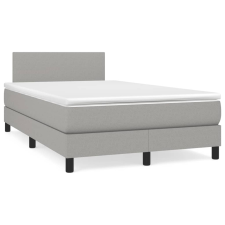 vidaXL világosszürke szövet rugós és LED-es ágy matraccal 120x190 cm ágy és ágykellék