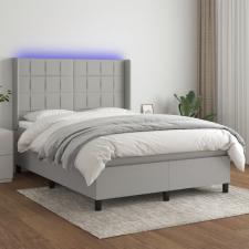 vidaXL Világosszürke szövet rugós és LED-es ágy matraccal 140x190 cm ágy és ágykellék