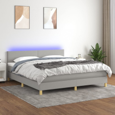 vidaXL világosszürke szövet rugós és LED-es ágy matraccal 160x200 cm ágy és ágykellék