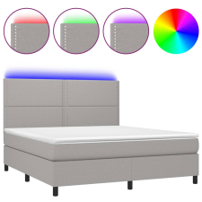 vidaXL világosszürke szövet rugós és LED-es ágy matraccal 160x200 cm (3134813) ágy és ágykellék